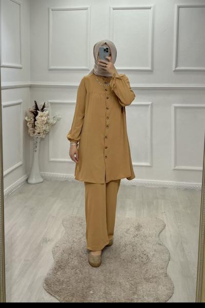 Tesettür Kamer pantolon takım bal 8271_51 Bal