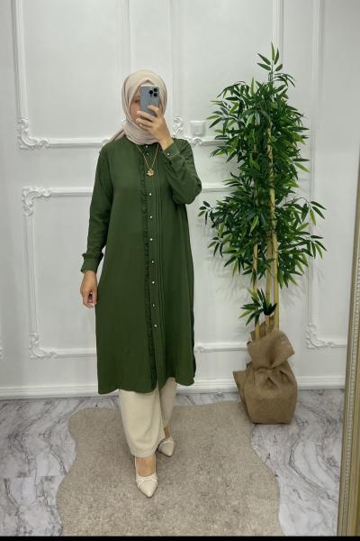Tesettür Ceylan tunik 8316 yeşil-53 Yeşil