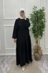 tesettür alev elbise siyah 8326-72 Siyah