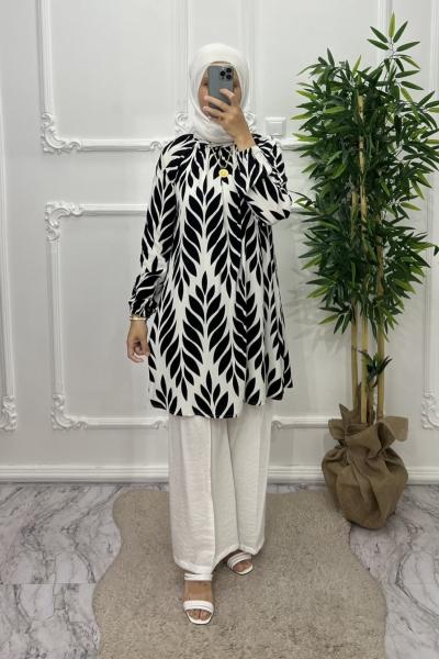 tesettür nigar tunik takım siyah 8338-52 Siyah