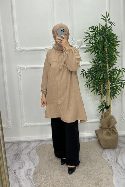 Tesettur Sutlu kahve Hafsa tunik 8315-8 Sütlü Kahve